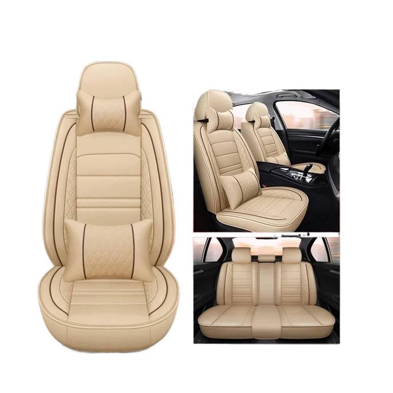 MTNDUYGV sitzbezüge Auto Für Civic für City für CRV für CRZ für Accord für Elysion Autositzbezug schonbezug autositz(Beige 5 Seat Pillow) von MTNDUYGV