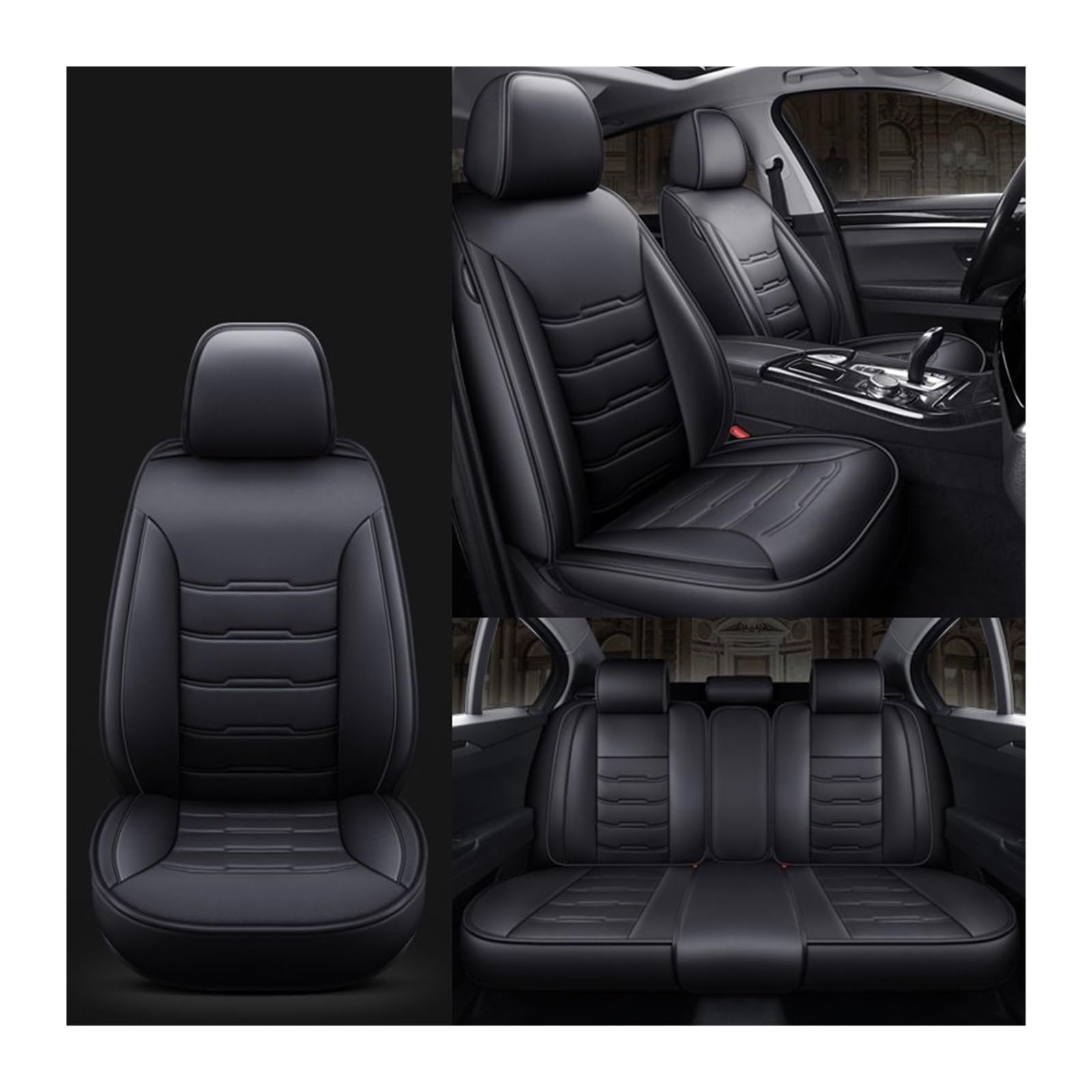 MTNDUYGV sitzbezüge Auto Für Infiniti QX30 QX50 QX56 QX60 QX70 QX80 Q45 Q50 Q60 Autositzbezug schonbezug autositz(Black 5 Seats) von MTNDUYGV