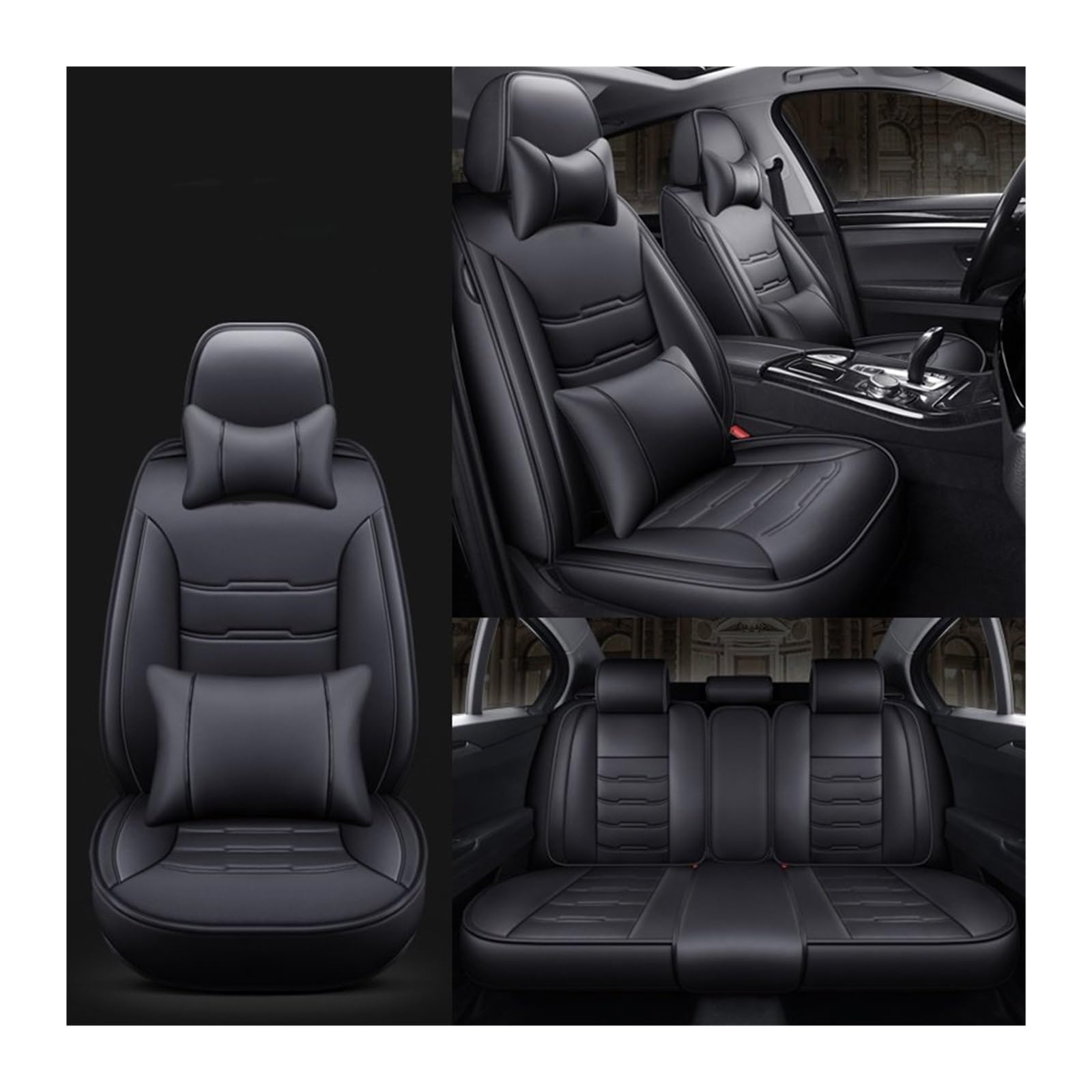 MTNDUYGV sitzbezüge Auto Für Infiniti QX30 QX50 QX56 QX60 QX70 QX80 Q45 Q50 Q60 Autositzbezug schonbezug autositz(Black 5 Seats A) von MTNDUYGV