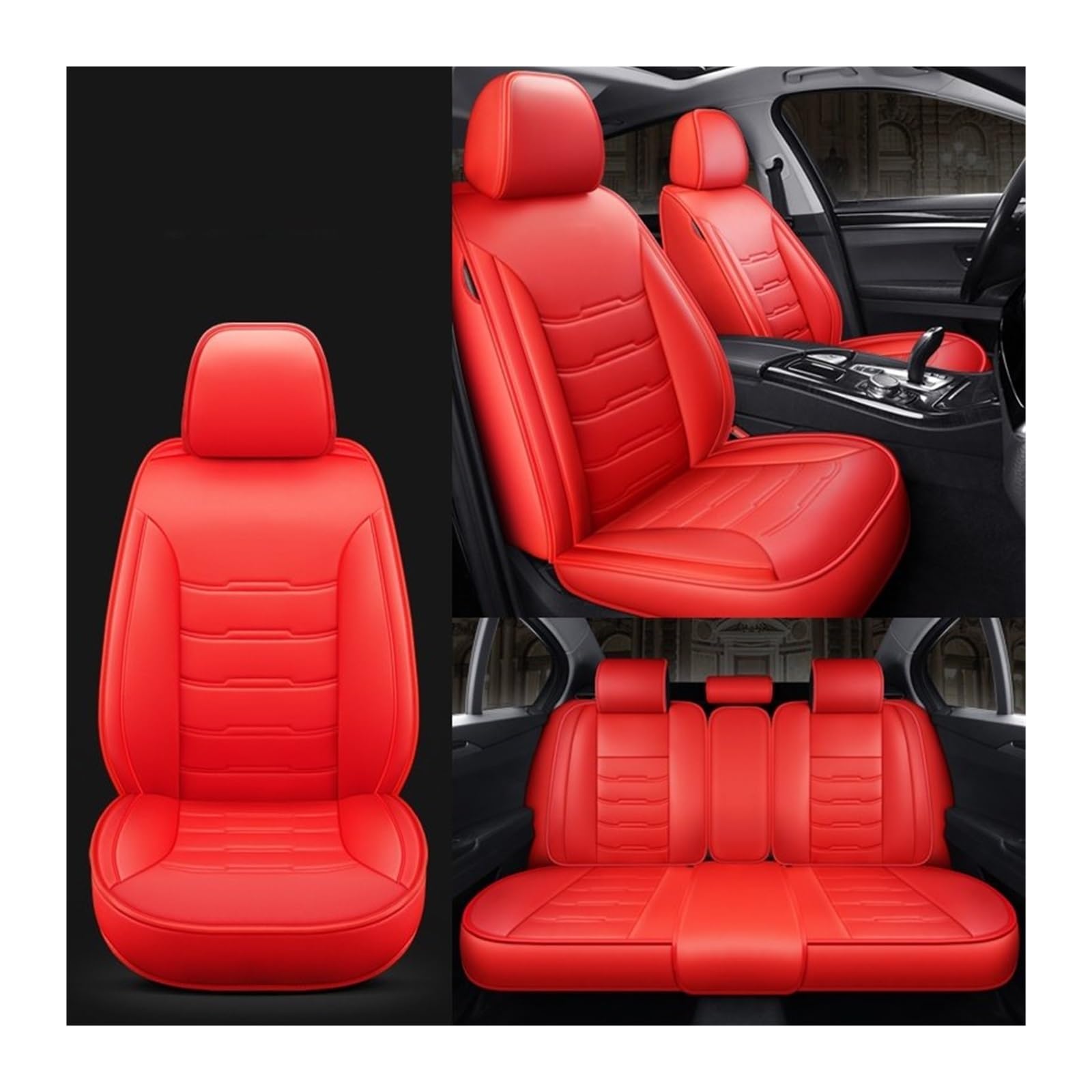 MTNDUYGV sitzbezüge Auto Für RS3 RS4 RS5 RS6 RS7 S3 S4 S5 S6 S7 S8 R8 Autositzbezug schonbezug autositz(Big red 5 Seats) von MTNDUYGV