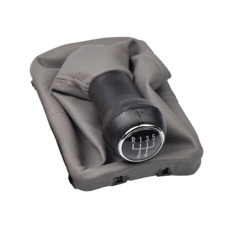 Schaltknaufabdeckung Für VW Für Käfer Für Cabrio 1998-2010/Manuell 5 Geschwindigkeit Getriebe Stick Schaltknauf Leder Boot Auto Schalthebel(5 Speed Gray) von MTNDUYGV