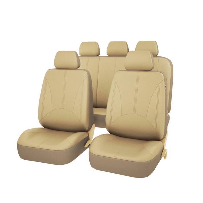 sitzbezüge Auto Für Peugeot 206 2008 301 307 308 Full Surround Autositzbezug schonbezug autositz(5pcs-beige) von MTNDUYGV