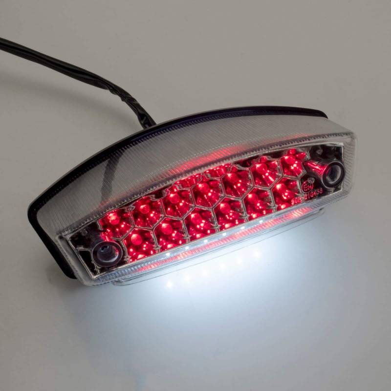 LED Rücklicht mit E-Nummer passend für Ducati Monster 600 750 800 1000 916 996 S4R S4RS S2R klar von MTP-Racing