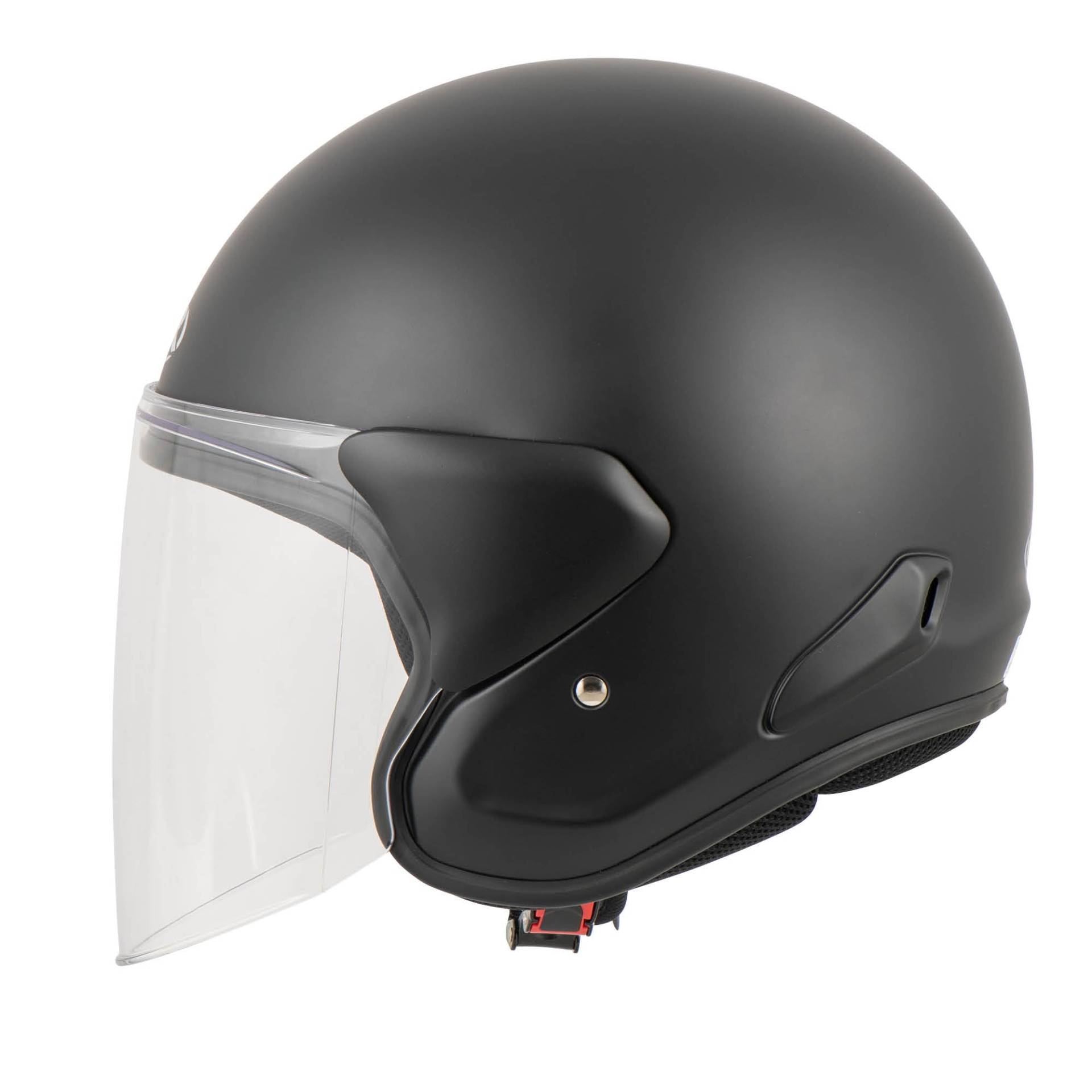 MTR DX3 Jethelm, ECE Zertifizierter Motorradhelm - Maximale Verkehrssicherheit, Robust & Komfortabel, Ideal Für Motoroller & Vespa, Ratschenverschluss, Klares Visier, L von MTR