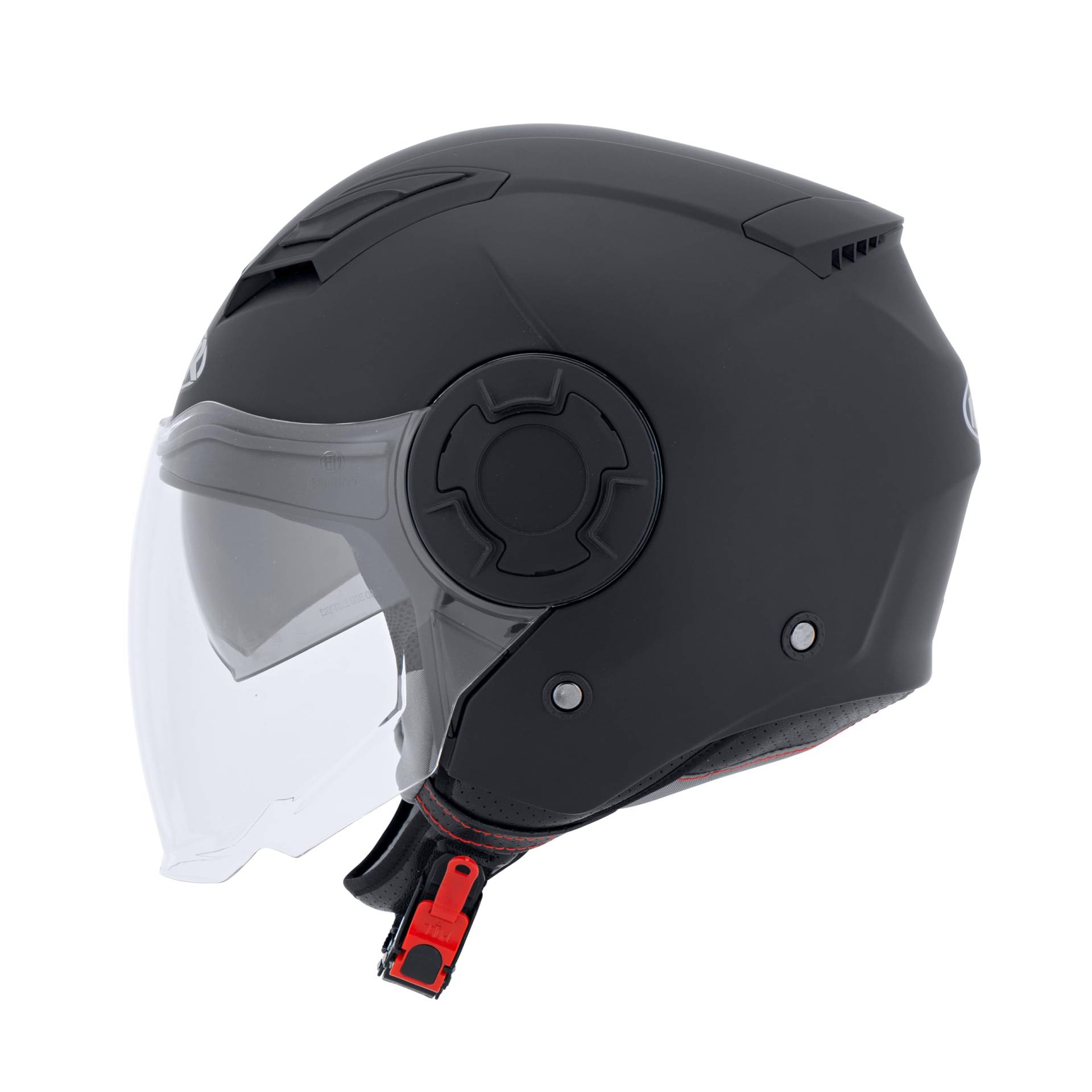 MTR Demi-Jet 5 Evo Jethelm mit Visier und Sonnenblende, ECE Zertifiziert, Herren & Damen, L, Leichter Motorradhelm mit Visier, Jethelm mit Sonnenblende in Matt Schwarz von MTR