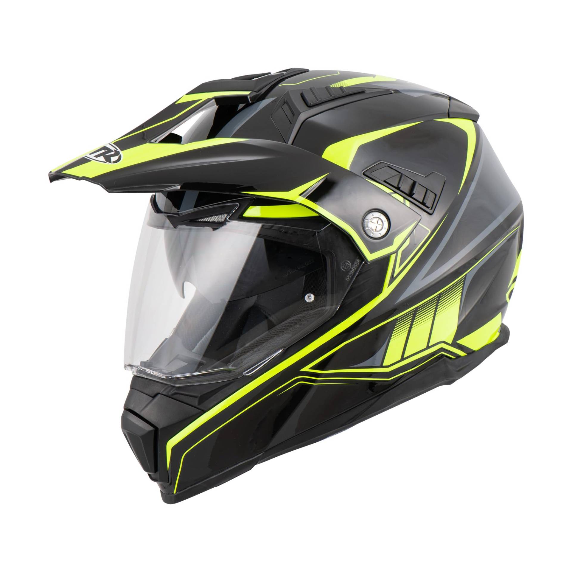 MTR SX-1 Evo Integral- & Crosshelm, ECE 22.06 Geprüfter Motorradhelm, Getönte Sonnenblende Integriert, Crosshelm mit Visier, Motorrad Helm mit Belüftung, Inklusive Wind- & Atemabweiser, L von MTR