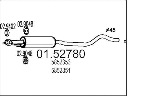 MTS 01.52780 Mittelschalldämpfer von MTS Company