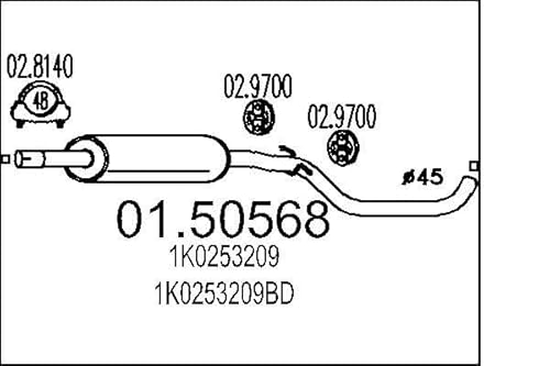 MTS Company 01.50568 Mittelschalldämpfer von MTS Company