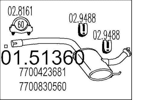 MTS Company 01.51360 Mittelschalldämpfer von MTS Company