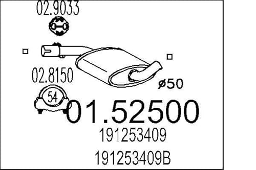 MTS Company 01.52500 Mittelschalldämpfer von MTS Company