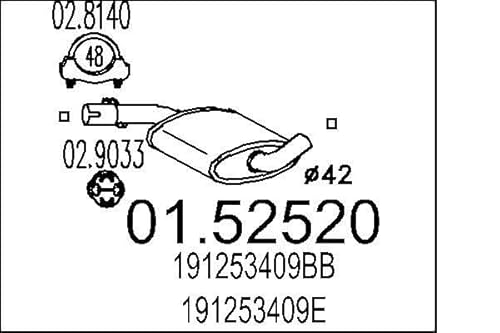 MTS Company 01.52520 Mittelschalldämpfer von MTS Company