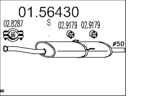 MTS Company 01.56430 Mittelschalldämpfer von MTS Company