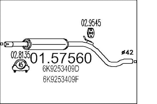 MTS Company 01.57560 Mittelschalldämpfer von MTS Company