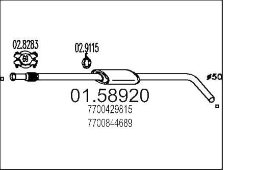 MTS Company 01.58920 Mittelschalldämpfer von エムテクノ MTS