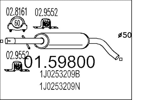 MTS Company 01.59800 Mittelschalldämpfer von MTS Company