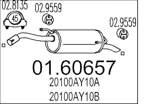 MTS Company 01.60657 Endschalldämpfer von エムテクノ MTS