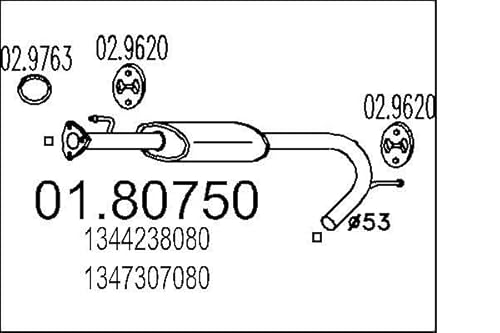 MTS Company 01.80750 Mittelschalldämpfer von MTS Company