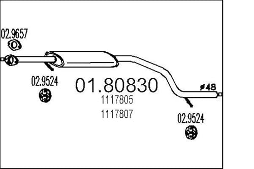 MTS Company 01.80830 Mittelschalldämpfer von MTS Company