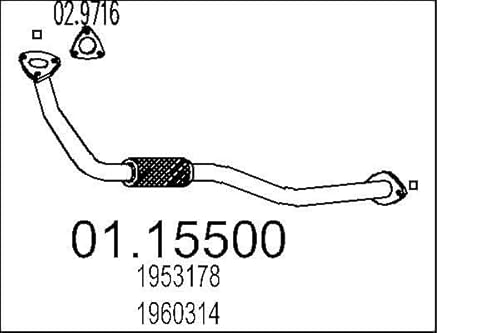 MTS Company 01.15500 Abgasrohr von エムテクノ MTS