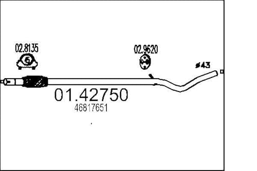 MTS Company 01.42750 Abgasrohr von エムテクノ MTS