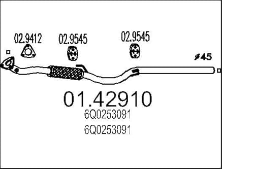 MTS Company 01.42910 Abgasrohr von エムテクノ MTS