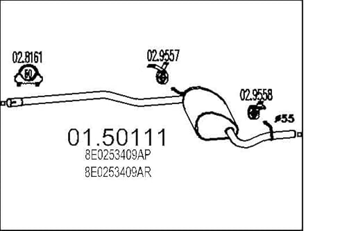 MTS Company 01.50111 Mittelschalldämpfer von エムテクノ MTS