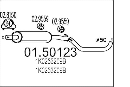 MTS Company 01.50123 Mittelschalldämpfer von MTS