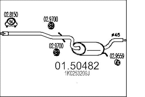 MTS Company 01.50482 Mittelschalldämpfer von エムテクノ MTS