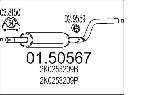 MTS Company 01.50567 Mittelschalldämpfer von エムテクノ MTS