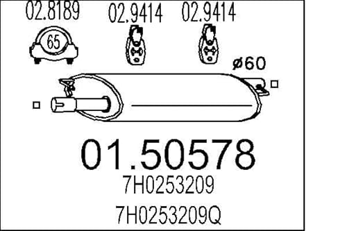 MTS Company 01.50578 Mittelschalldämpfer von エムテクノ MTS