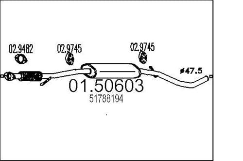 MTS Company 01.50603 Mittelschalldämpfer von エムテクノ MTS