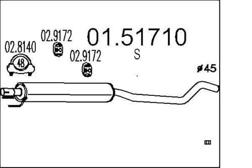 MTS Company 01.51710 Mittelschalldämpfer von MTS