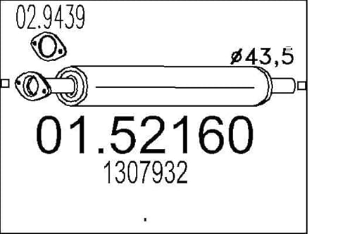 MTS Company 01.52160 Mittelschalldämpfer von エムテクノ MTS