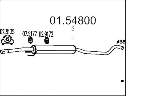 MTS Company 01.54800 Mittelschalldämpfer von エムテクノ MTS