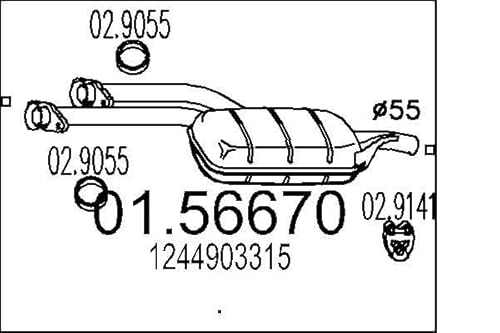 MTS Company 01.56670 Mittelschalldämpfer von エムテクノ MTS