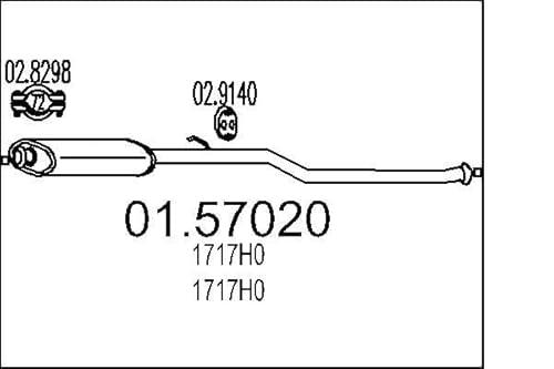 MTS Company 01.57020 Mittelschalldämpfer von エムテクノ MTS