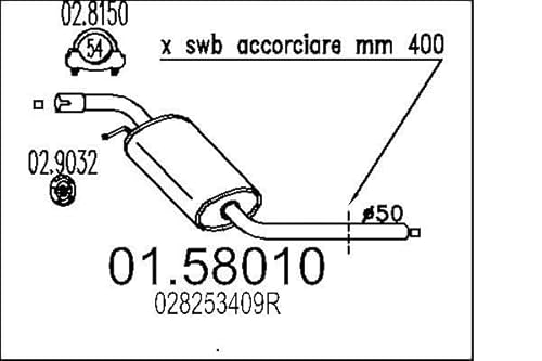 MTS Company 01.58010 Mittelschalldämpfer von エムテクノ MTS