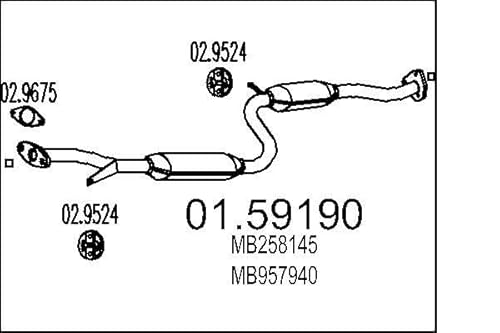 MTS Company 01.59190 Mittelschalldämpfer von エムテクノ MTS