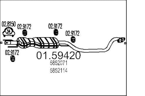 MTS Company 01.59420 Mittelschalldämpfer von エムテクノ MTS