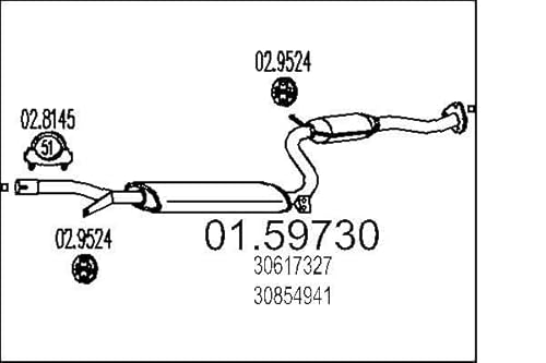 MTS Company 01.59730 Mittelschalldämpfer von エムテクノ MTS