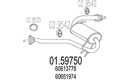 MTS Company 01.59750 Mittelschalldämpfer von エムテクノ MTS