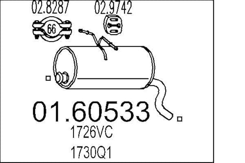 MTS Company 01.60533 Endschalldämpfer von エムテクノ MTS