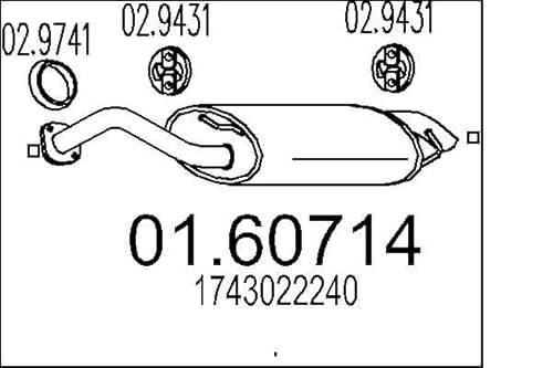 MTS Company 01.60714 Endschalldämpfer von エムテクノ MTS