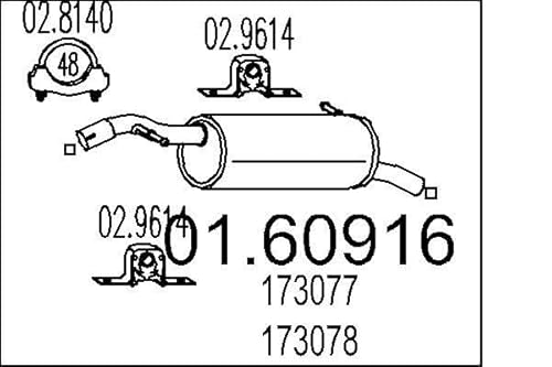 MTS Company 01.60916 Endschalldämpfer von エムテクノ MTS