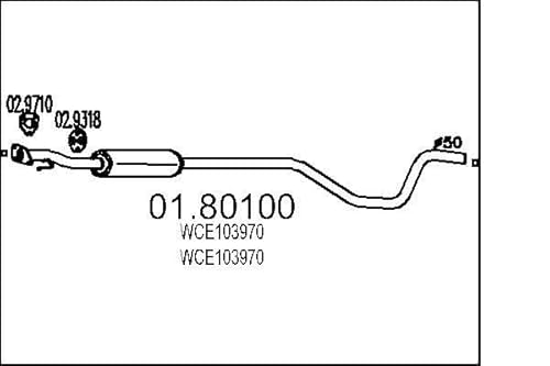 MTS Company 01.80100 Mittelschalldämpfer von MTS