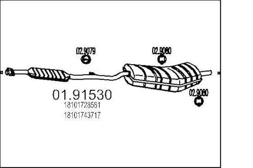 MTS Company 01.91530 Endschalldämpfer von エムテクノ MTS