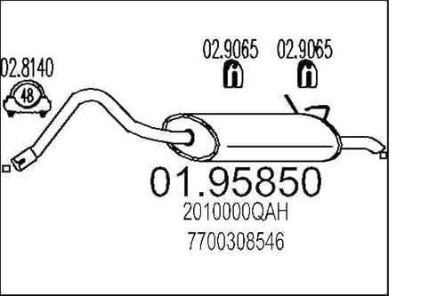 MTS Company 01.95850 Endschalldämpfer von エムテクノ MTS