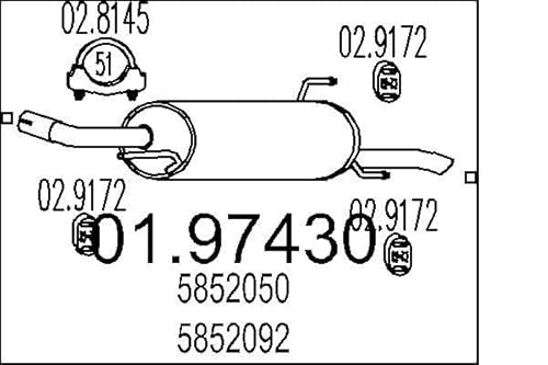 MTS Company 01.97430 Endschalldämpfer von エムテクノ MTS