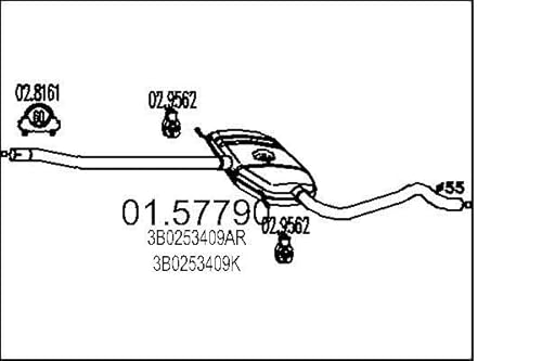 MTS Company 157790 Mittelschalldämpfer von エムテクノ MTS