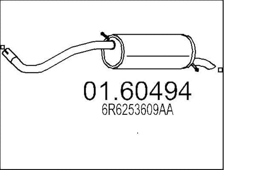 MTS Endschalldämpfer 01.60494 Fabia II Schrägheck (542) 1180mm 7,3kg von エムテクノ MTS